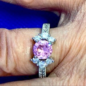 Sterling Silver Pink CZ Ring